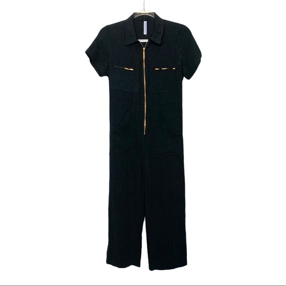 NWOT RACHEL PALLY Rocco Jumpsuit Black Linen - Picture 2 of 6